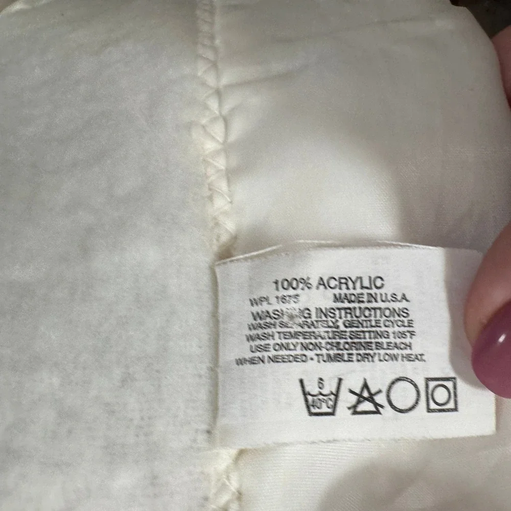 Vintage Satin Trim Baby Blanket Kids OS Fleece White Nursery USA Made Carters 90